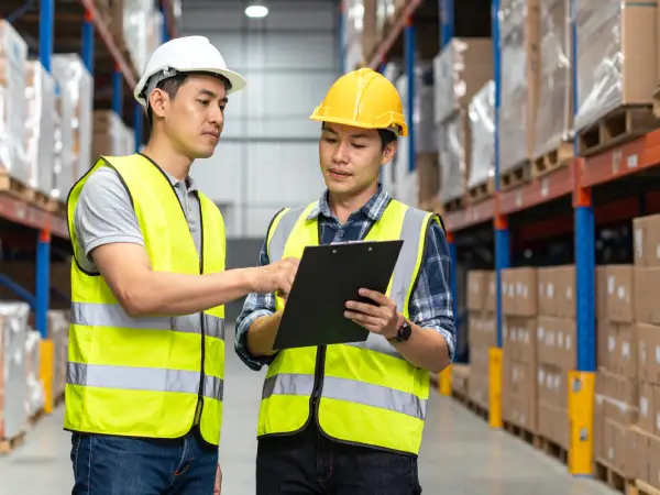 inspectors performing audit in warehouse